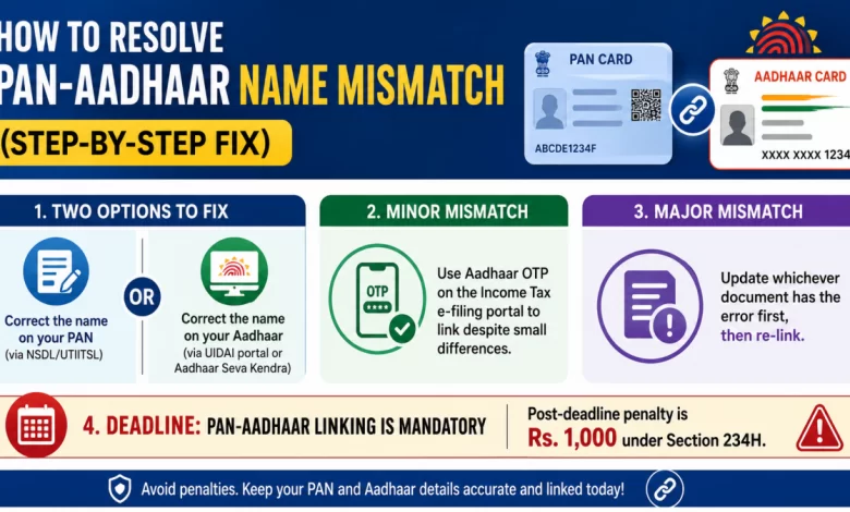 How to Resolve PAN-Aadhaar Name Mismatch (Step-by-Step Fix)